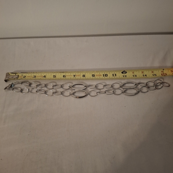 Milor Stainless Steel Flat Double Oval And Circle Chain Women's Necklace - Picture 5 of 6